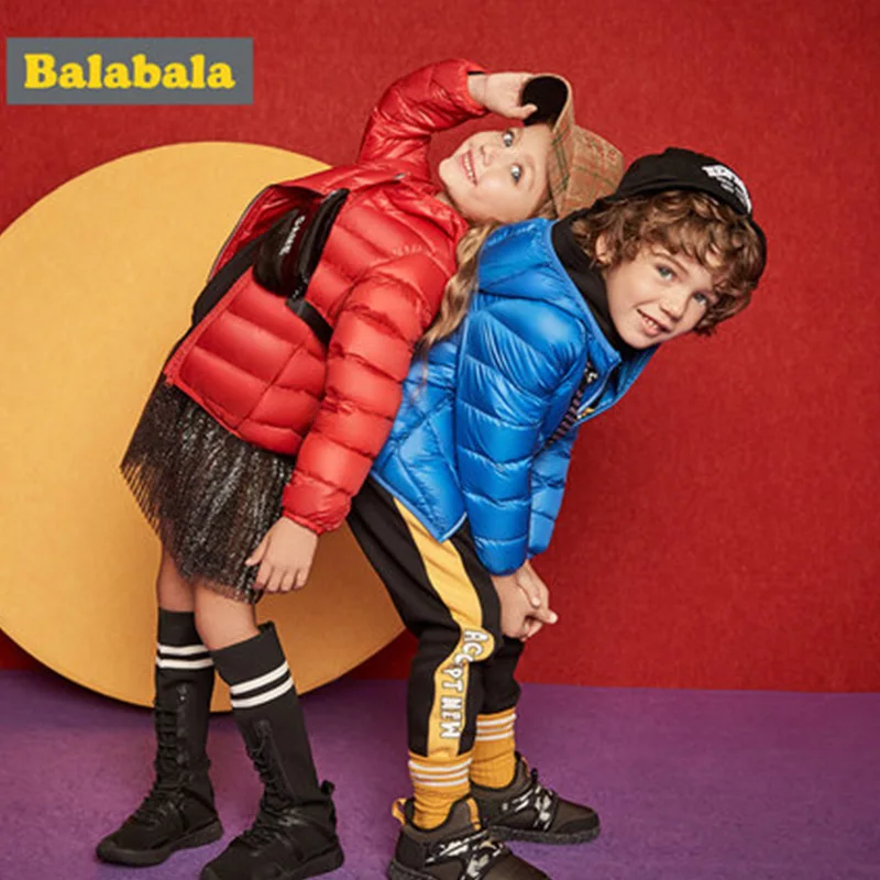 Balabala/зимняя куртка для девочек и мальчиков; модная детская одежда на утином пуху; куртка; плотная одежда для детей до 20 градусов