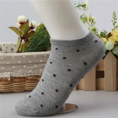 Gray C 10 пар/лот = 20 штук, яркие цвета, носки в горошек, модные женские летние повседневные носки, женские невидимые носки из полиэстера и хлопка для женщин - Цвет: Gray C