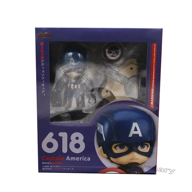618 Капитан Америка Marvel Nendoroid Милая экшен фигурка игрушки Аниме|Игровые фигурки и