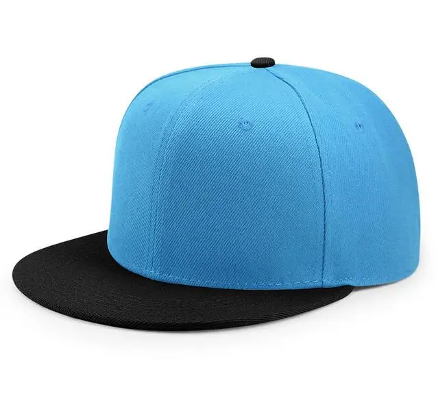 black sky blue С фабрики бейсбольная кепка Embroidey дети/Дети кепки в стиле хип-хоп Плоские полями Лоскутная бейсбольная кепка с индивидуальным логотипом взрослые солнцезащитные шапки для мальчика - Цвет: black sky blue