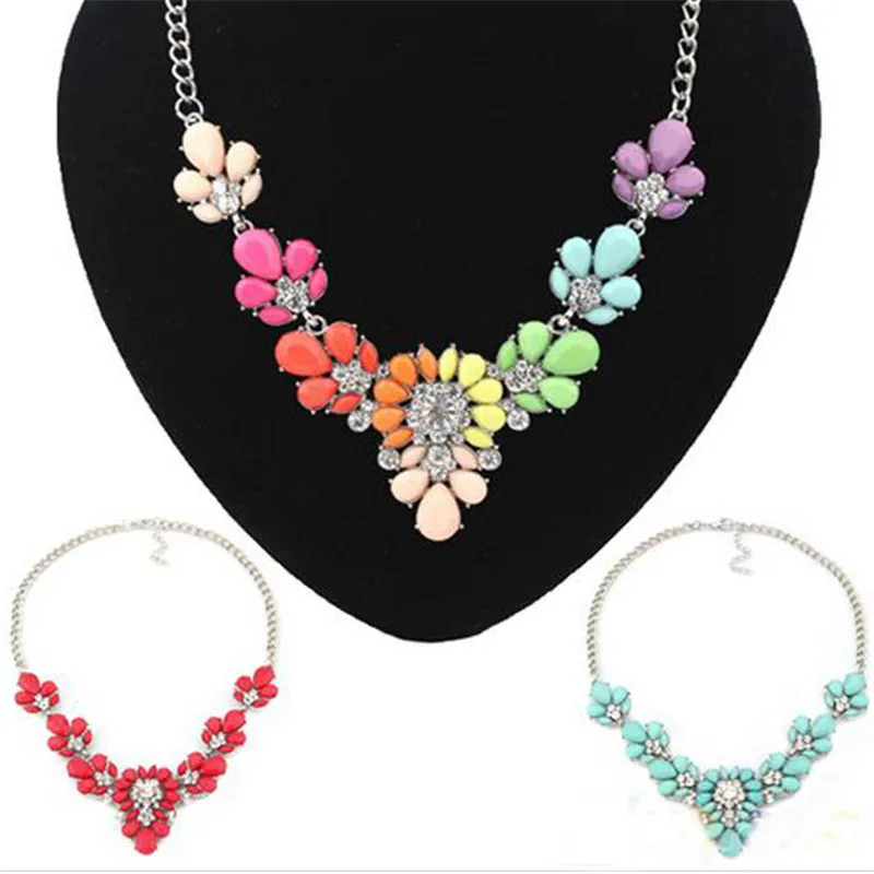 Заявление ожерелья Exaggreated Дизайн большой Мода Блестящий Кристалл красочный