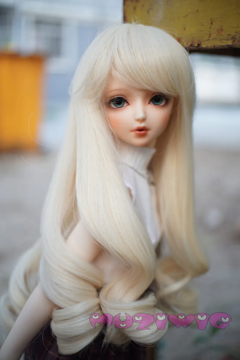 Bjd/sd 1/3 1/4 1/6 парик для куклы-ребенка светильник для волос золото длинные римские свободные волнистые волосы с челкой для парики для кукол аксессуары MUZIWIG