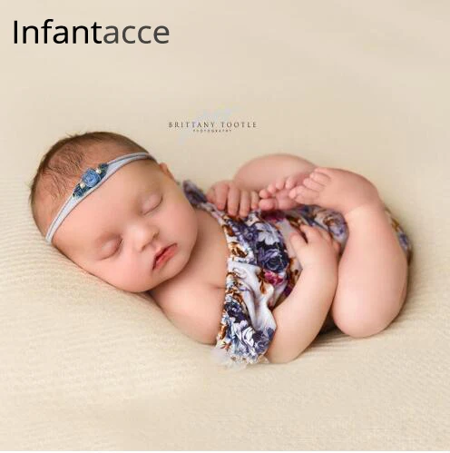 Комбинезон для новорожденных с открытыми плечами и оборками фотореквизит