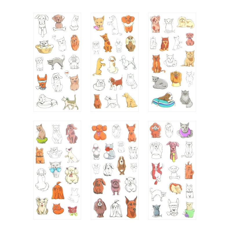 6 шт. Новые Креативные Детские канцелярские наклейки My Family Pet для