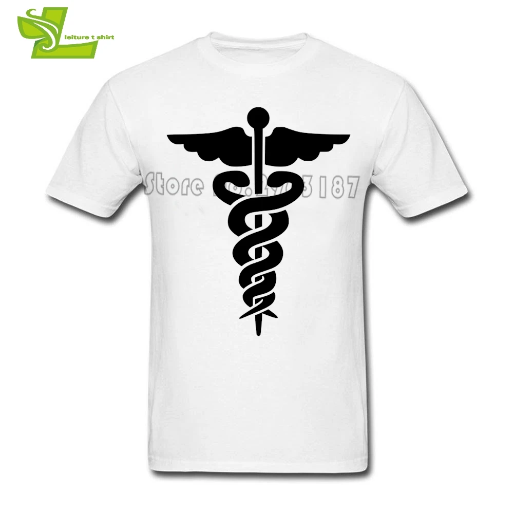 Мужская футболка с Кадуцей медицина доктор летние крутые футболки мужские