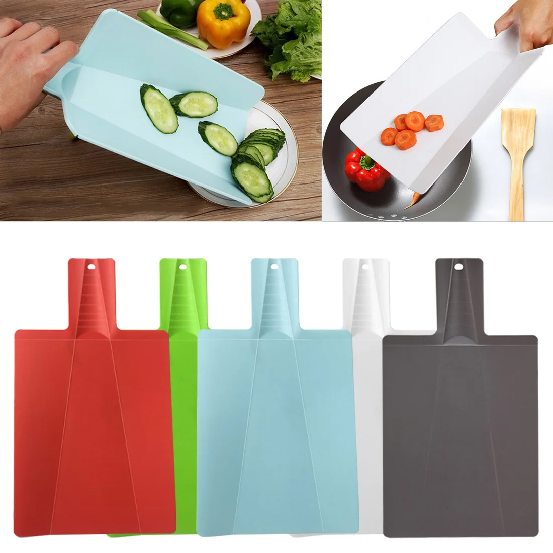 5 цветов Пластиковые Разделочные Блоки Нескользящая разделочная доска складывающаяся разделочная доска портативный кухонный гибкий походный коврик для приготовления пищи