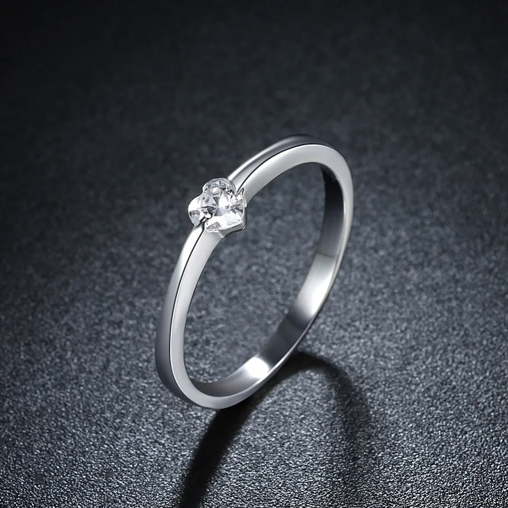 Uloveido 5% от 925 Серебряное обручальные кольца для женщин белое сердце кольцо женский