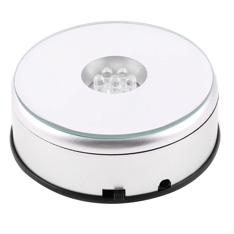7 LED Light Stand Turntable Rotating Base for Display Crystals Glassv | Лампы и освещение