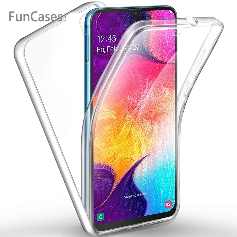 Для samsung Galaxy A50 A40 A30 A10 M20 M10 чехол 360 градусов полное покрытие силиконовый роскошный