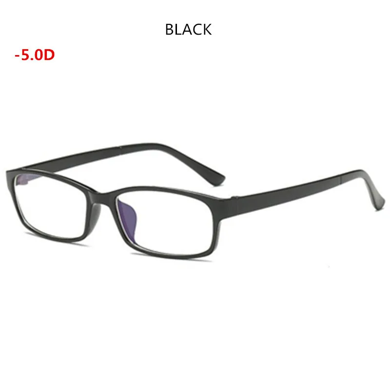 Anti-Blu-Ray Anti-Radiation Finished Glasses-0.5 to-6.0 Men's And Women's Spectacle Frames With Diopter - Цвет оправы: BLACK Myopia-500