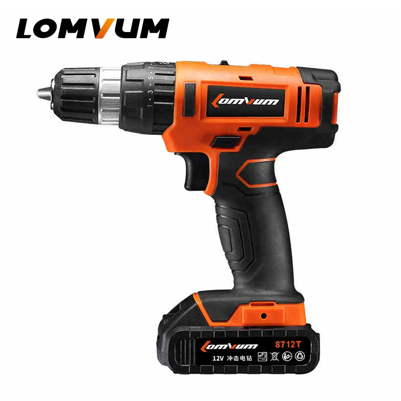 LOMVUM 12V перезаряжаемая литиевая/батарея электрическая бытовая отвертка