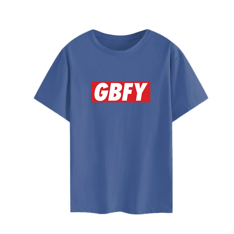 Модная женская футболка большая для полных женщин принт GBFY слова Футболка Топ
