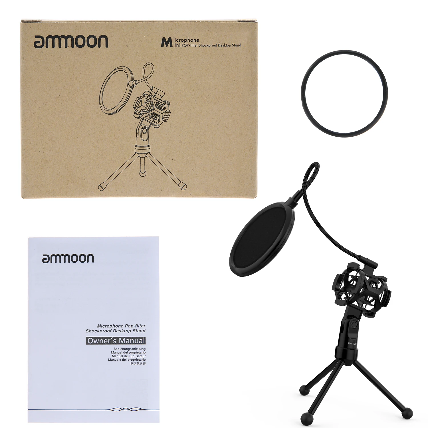 Настольный мини-микрофон ammoon штатив с ударным креплением держатель для