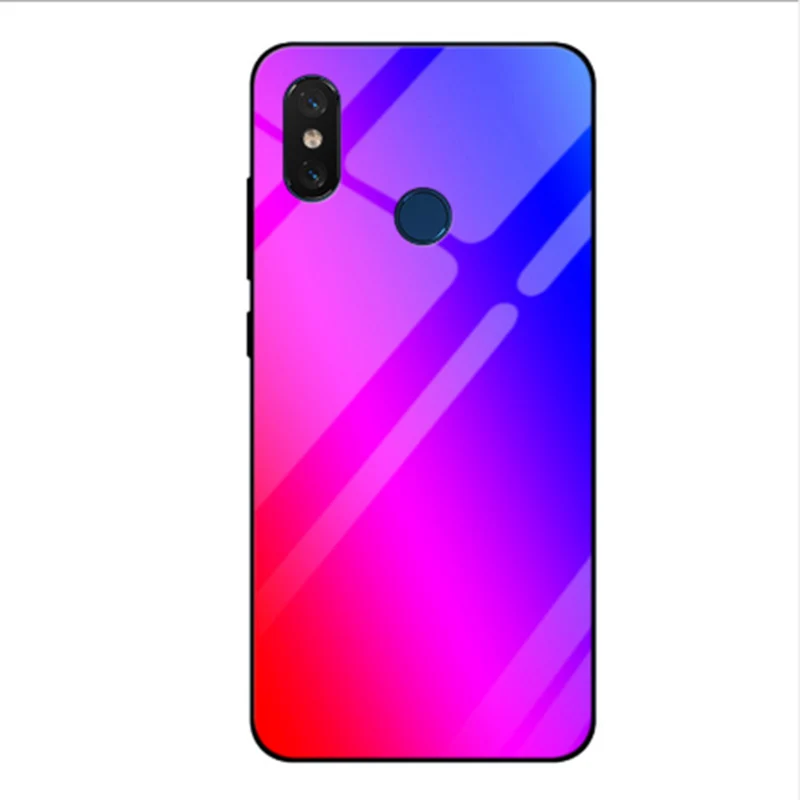 5 84 &quotсплошной цвет для xiaomi mi A2 lite чехол градиент закаленное стекло A2lite телефона