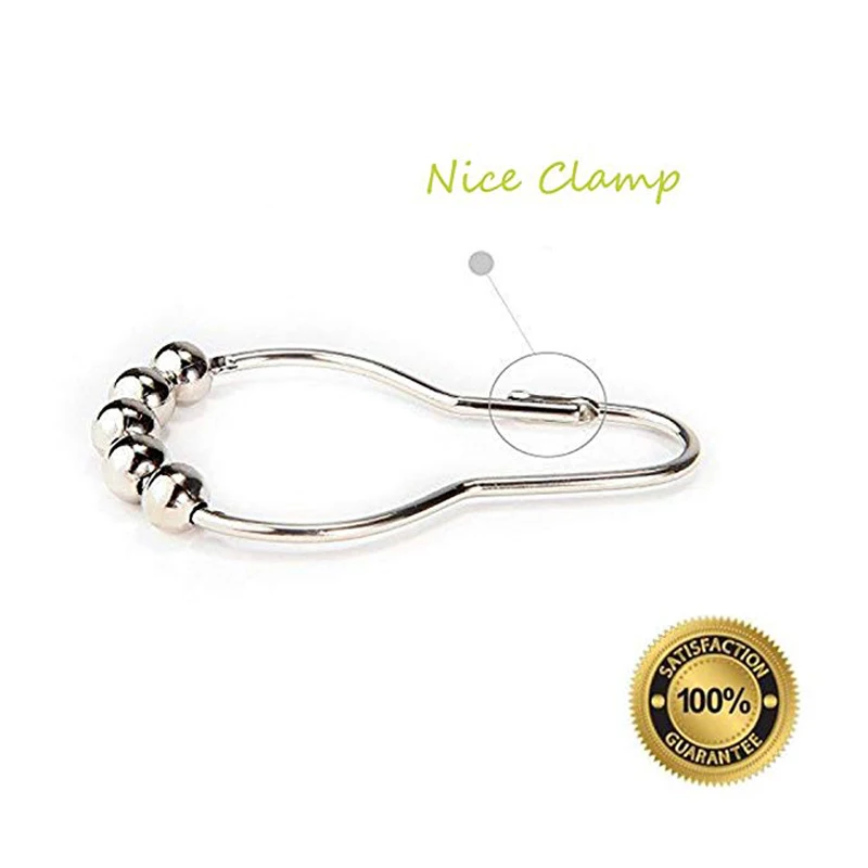 12 штук упак. Rustproof для ванны занавеска роллербол душа занавес кольца крючки 5