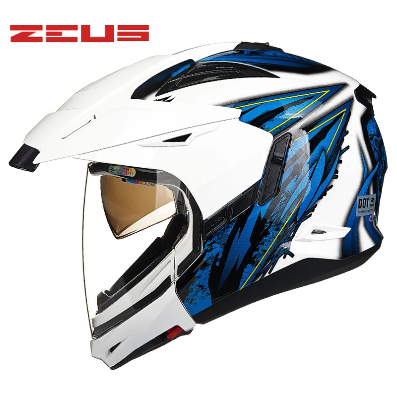 Модульный шлем ZEUS для мотокросса двойной козырек квадроцикла MTB грязи велосипеда
