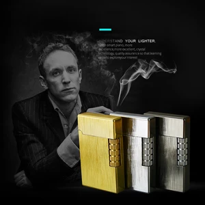 Сигаретная Зажигалка для курения, Классическая газовая зажигалка Ping Sound, надувной кремневый огонь, винтажная с пламенем