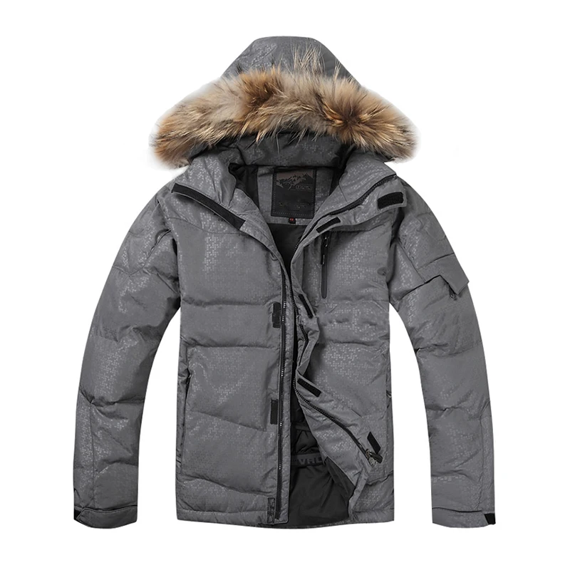 2022 Hot Sale Men Down Jacket Winter Down Coat White Duck Down Real Raccoon Fur Fashions Winter Men Coats Free Shipping