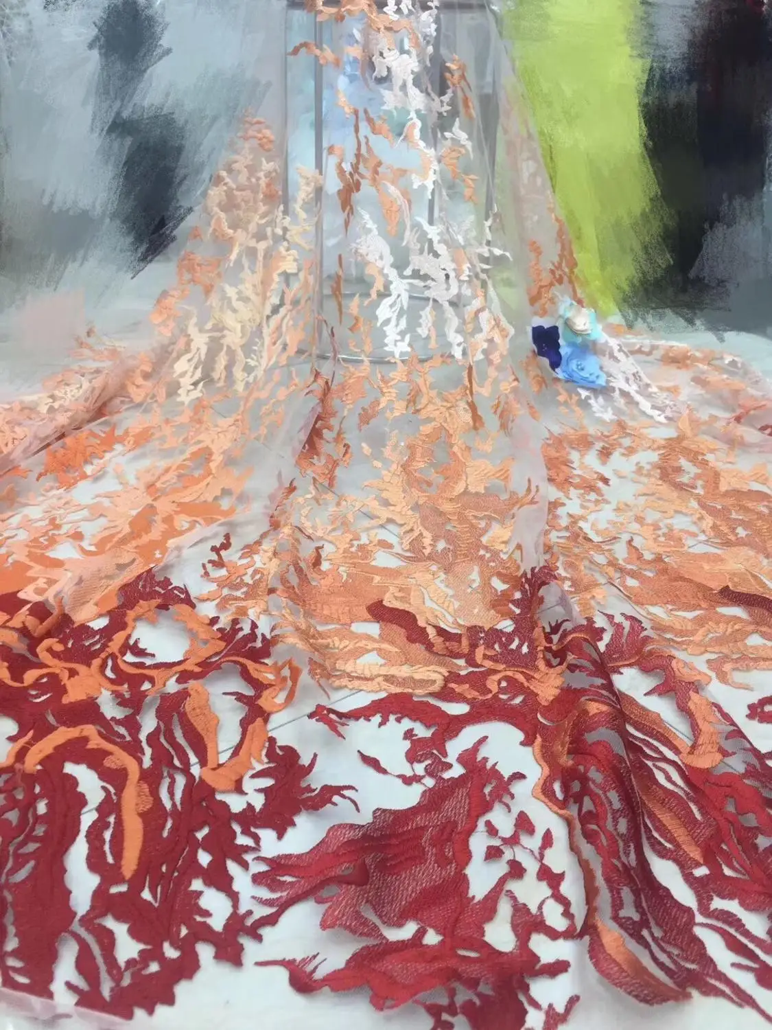 

African Lace Fabric 2019 Embroidered Nigerian Laces Fabric Bridal High Quality French Tulle Lace Fabric for dress DFJUL032