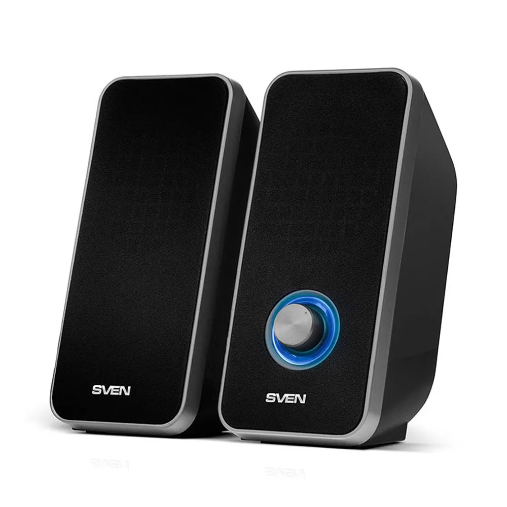Колонки пластмассовые 2.0 АС SVEN 325 чёрный (6 Вт питание USB) | Электроника