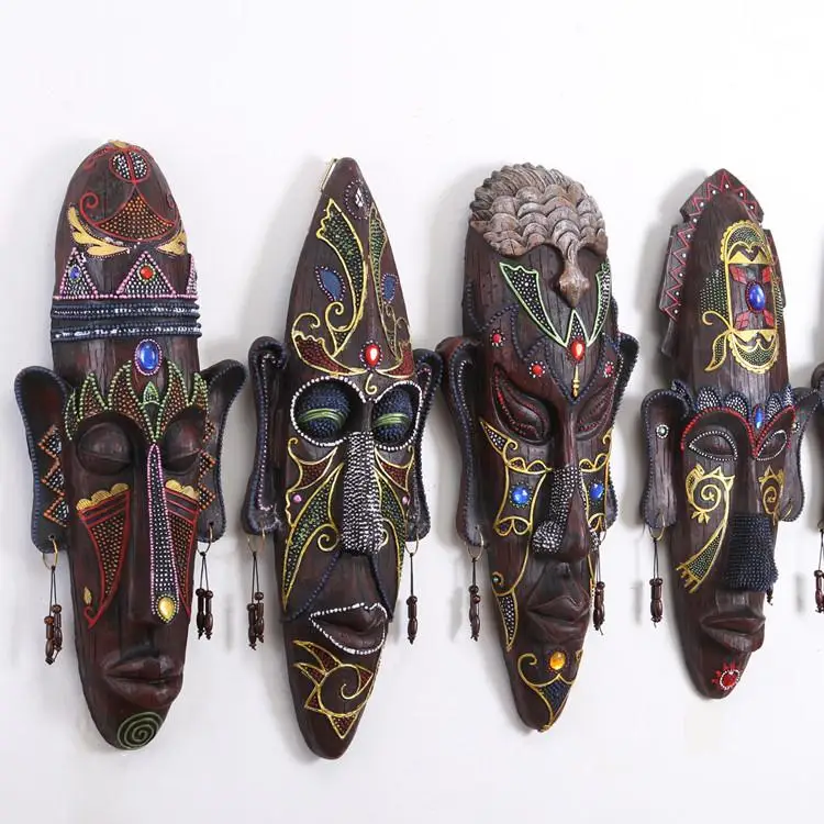 

The living room wall decoration pendant African masks retro bar mural decoration creative one solid wall