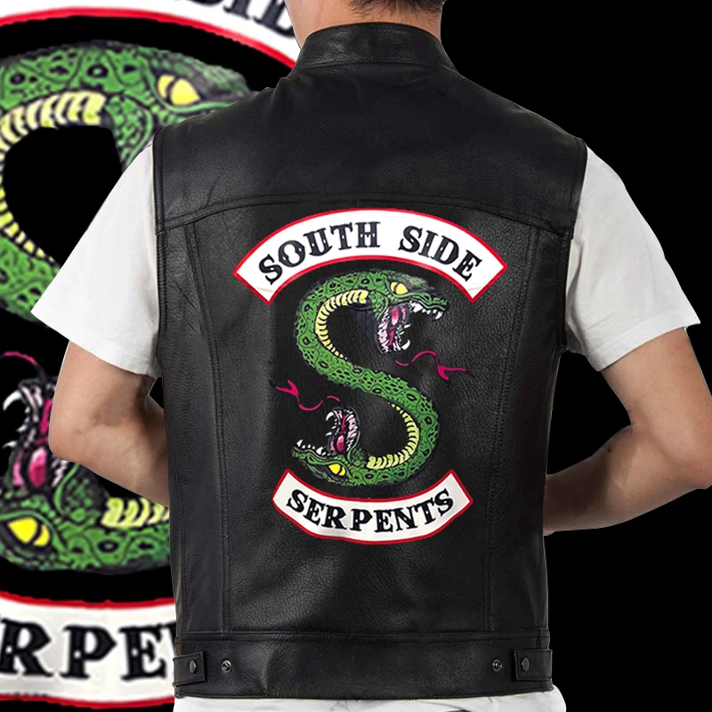 Мужская кожаная мотоциклетная куртка Riverdale мужские Весенние куртки South Side Serpents