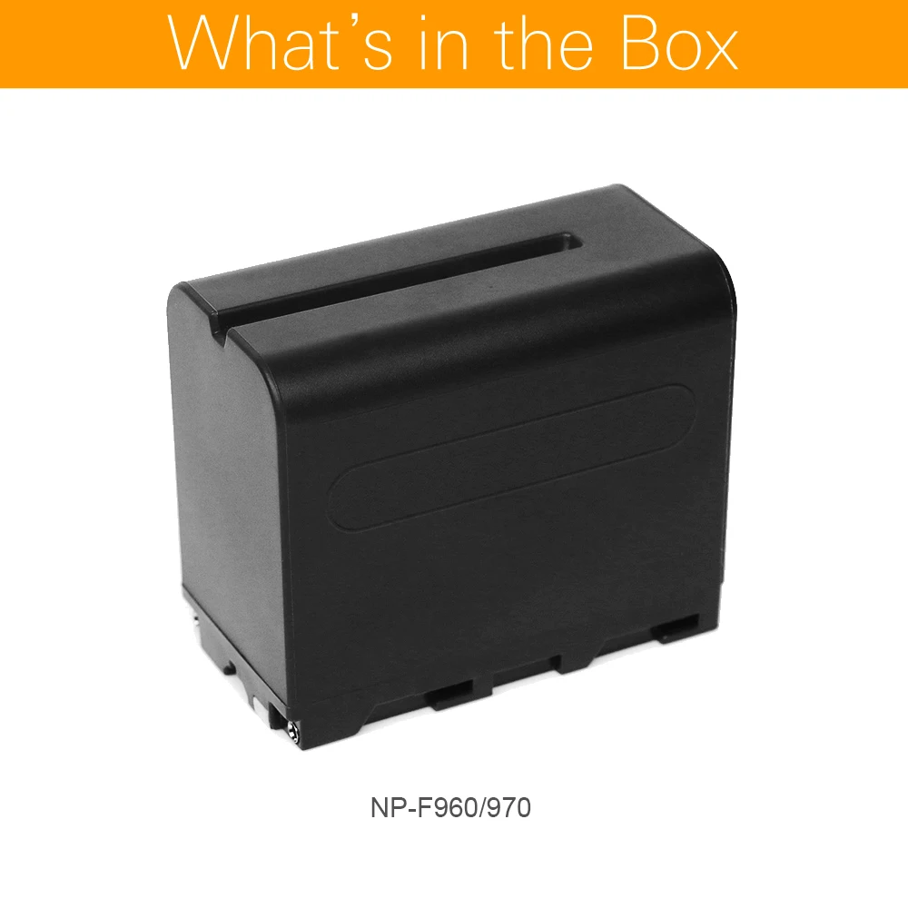 Аккумуляторная литий ионная батарея для фотоаппарата NP F970 6600mAh светодиодный