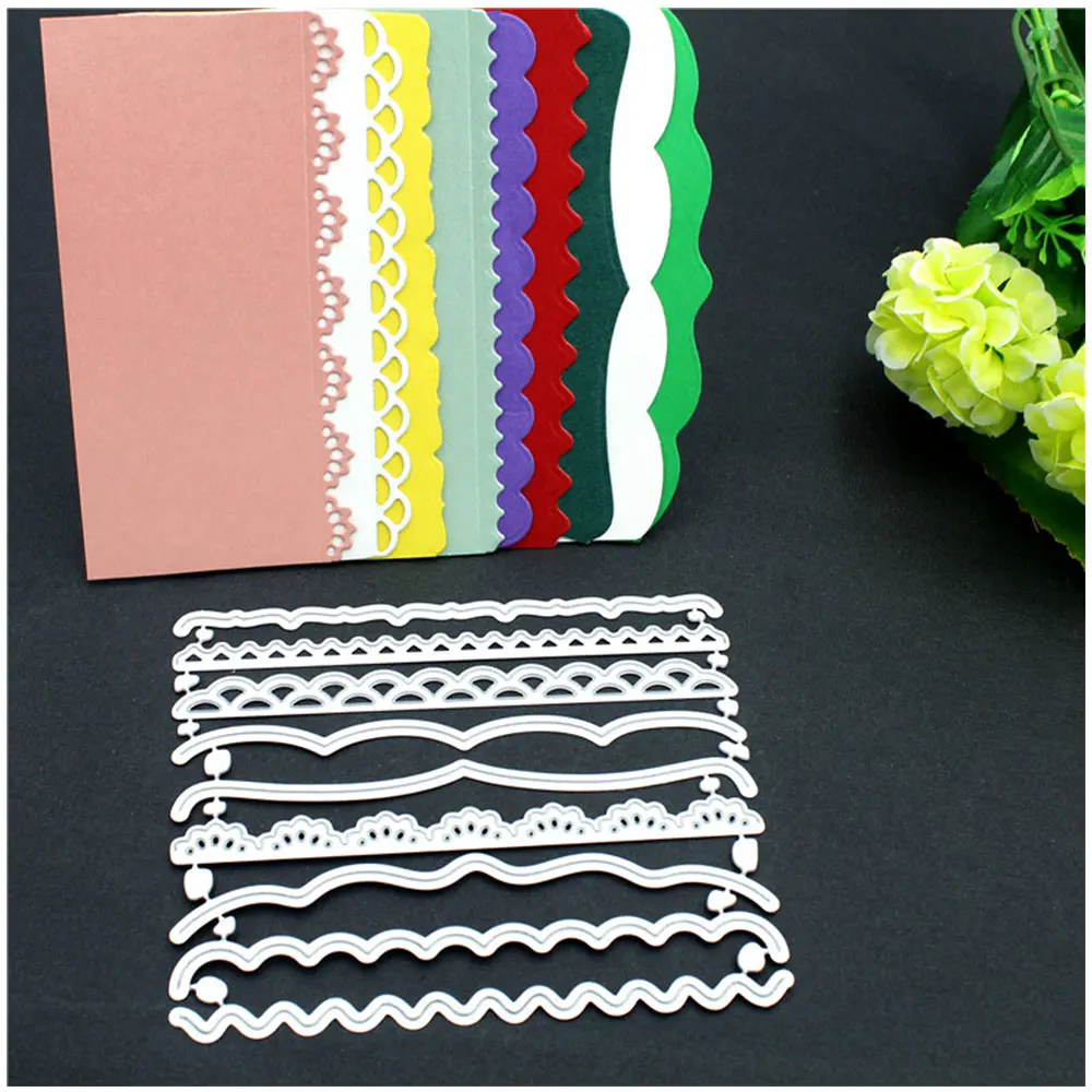 Wavy Lace Metal Cutting Dies Carbon Steel Wave Cutter Stencil Scrapbook Photo Album Embossing Card Decoration DIY Craft