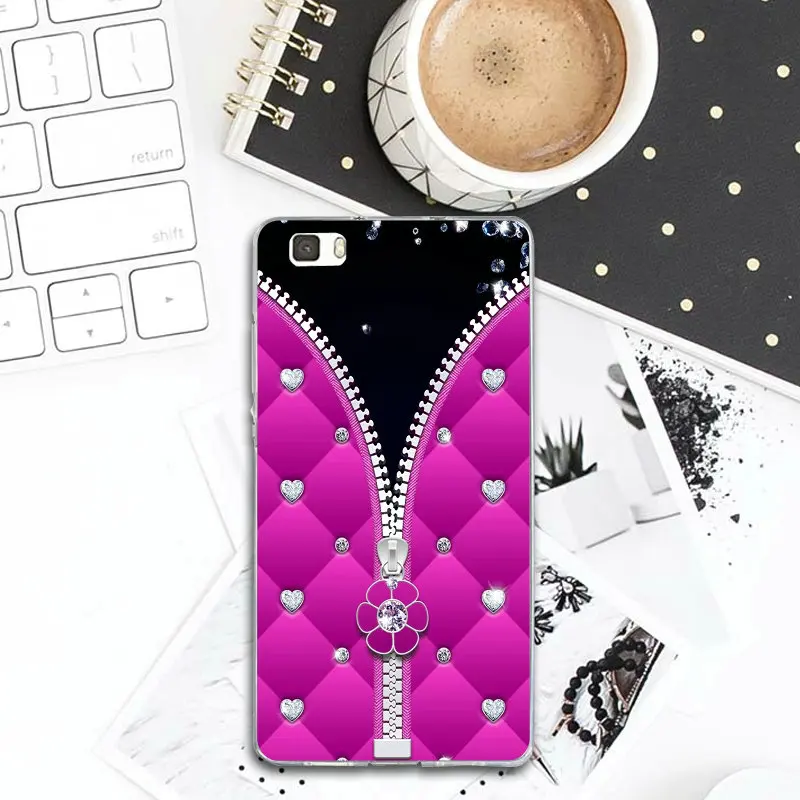 Soft TPU Mobile Phone Cases for Huawei P8 P9 P10 P20 Lite Mate 10 Pro Y5 Y6 II Y7 Honor 6X 7X 9 Diamond Zipper Lock Screen |