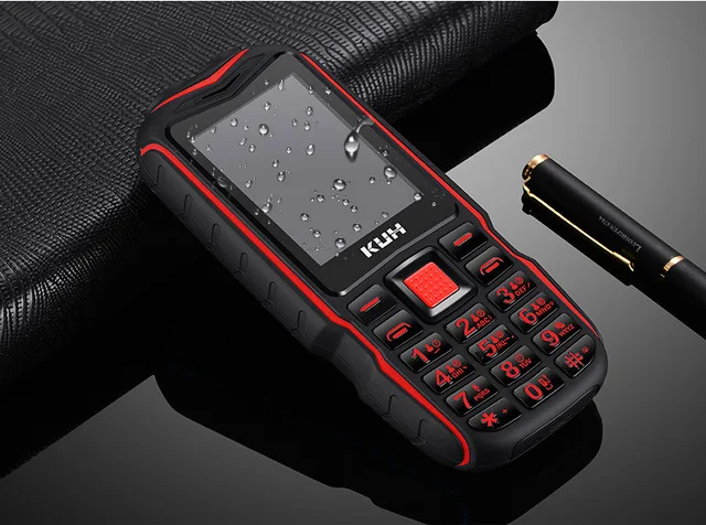 All Red Мини внешний аккумулятор, телефон KUH T3, большой голос, 2,4 дюймов, двойной фонарик, быстрый набор, прочный мобильный телефон - Цвет: All Red