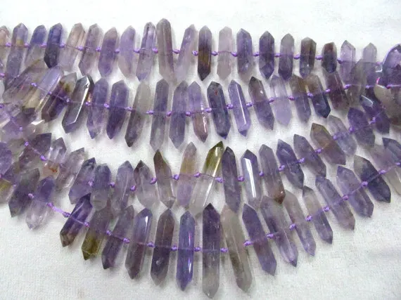 Ювелирное изделие ручной работы с аметистом кристаллом красным кварцем дымчатым