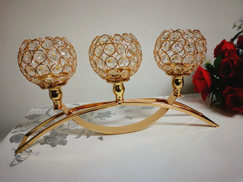 3 руки хрустальные подсвечники Подставка для свадебной вечеринки Рождественский