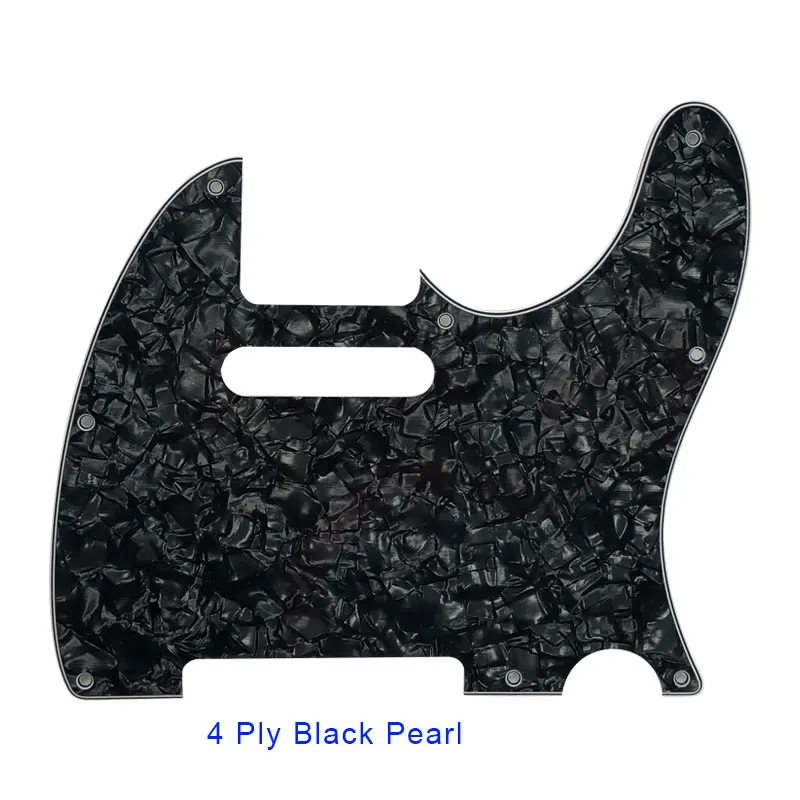4 ply black pearl Pleroo гитарные аксессуары накладки для американского стандарта 8 винтовых отверстий 62 года Tele Telecaster гитарная пластина для царапин - Цвет: 4 ply black pearl