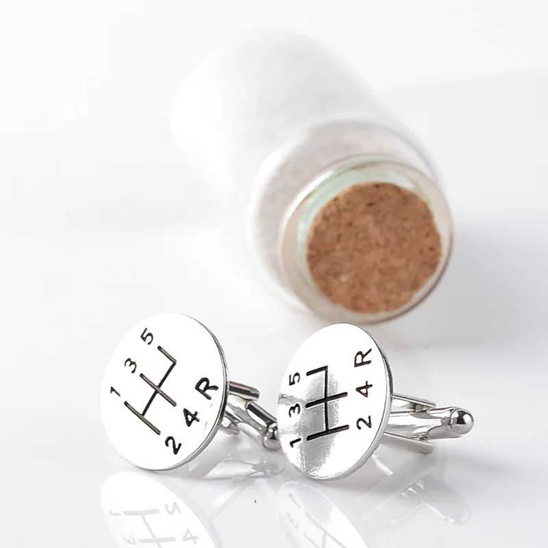 Модные креативные индивидуальные серебряные круглые запонки Классическая