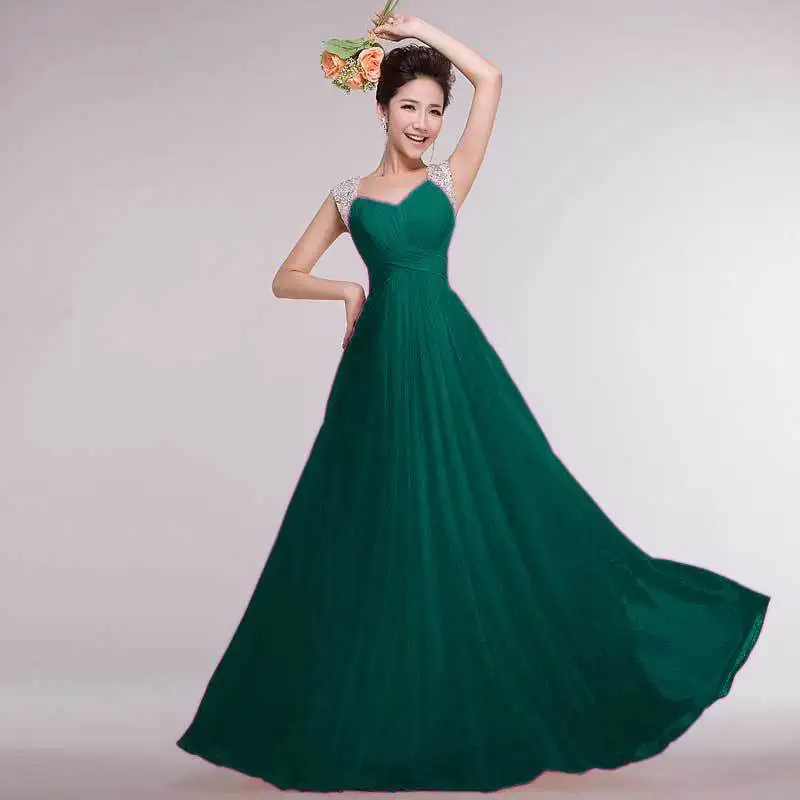 2021 Новые Длинные вечерние платья на бретельках Стразы Плиссированное шифоновое