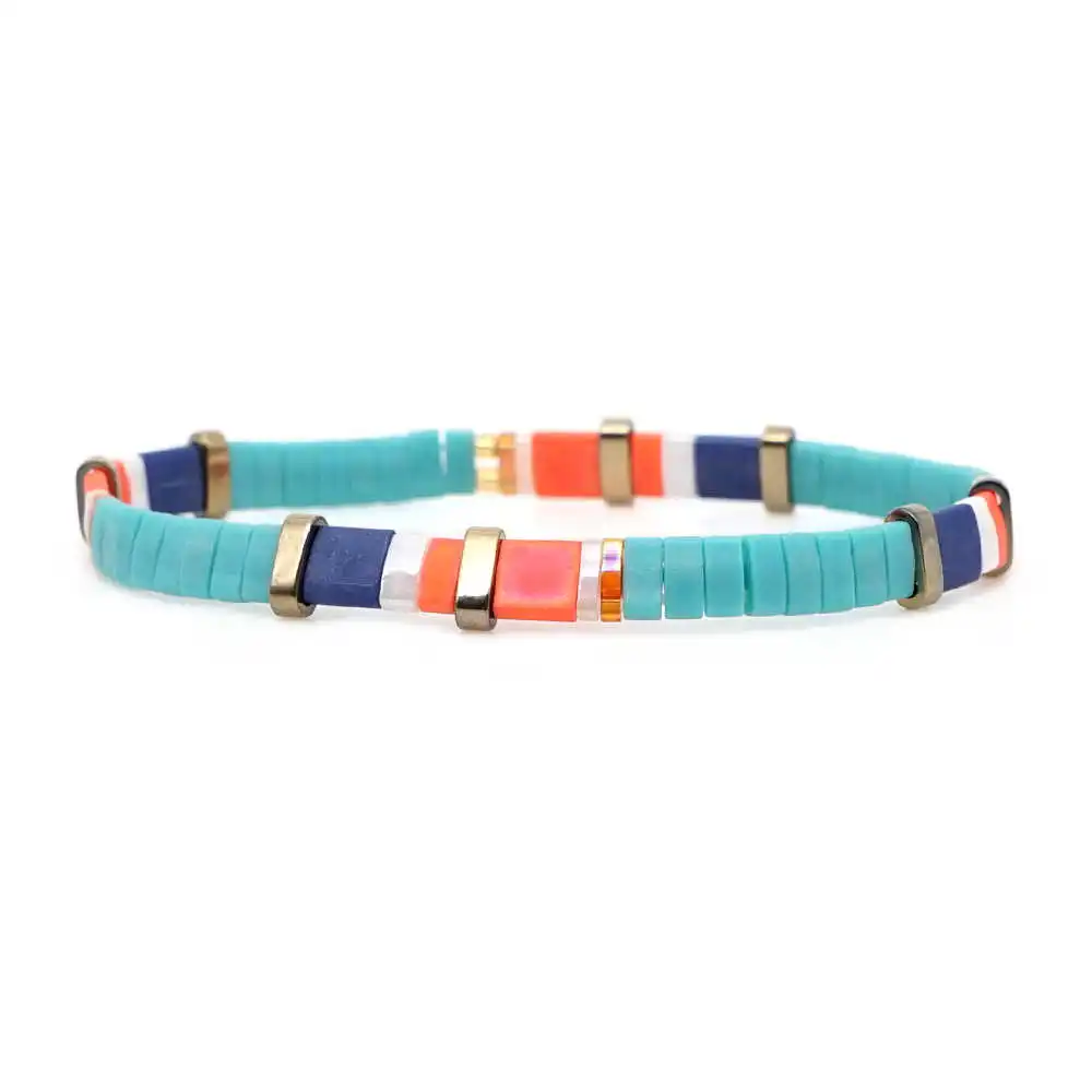 MI-B190179B Fashion Go2boho браслет для женщин Miyuki браслеты богемные Тила бусины летние пляжные ювелирные изделия Pulseras Mujer красочные Insta Мода - Окраска металла: MI-B190179B Fashion