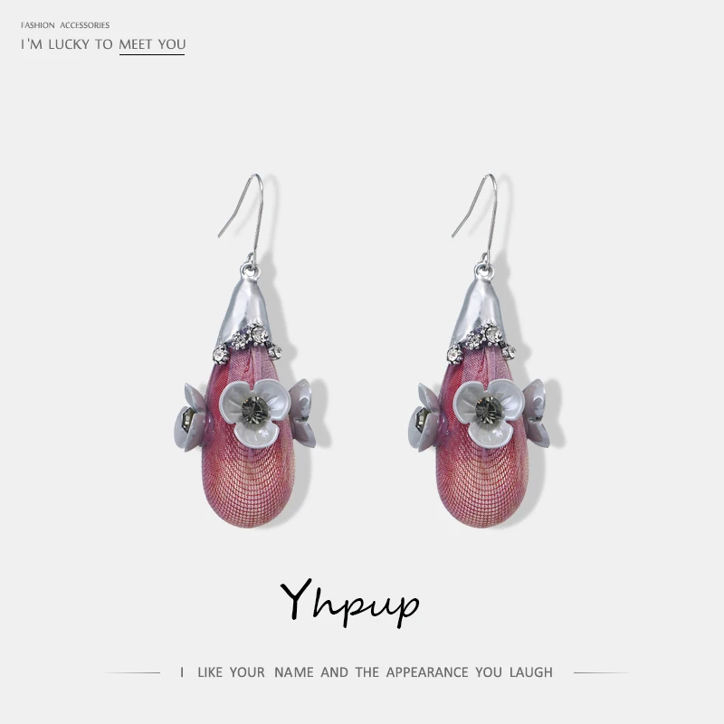 Роскошные Подвески Yhpup с жемчугом Yarm модные серьги капли в виде воды цветами для