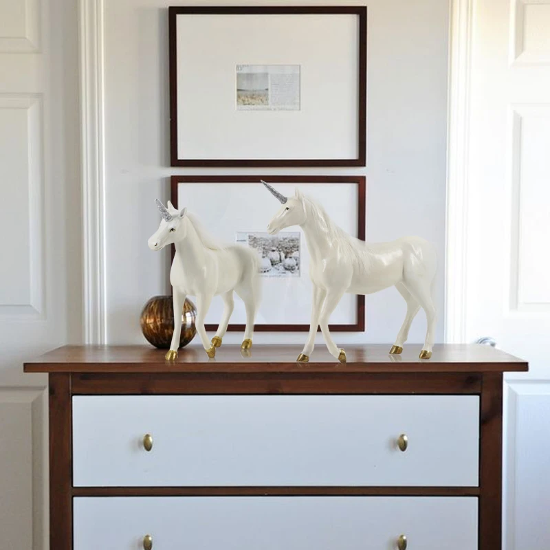 Современный минималистичный декор в виде единорога из смолы Лошадь украшение