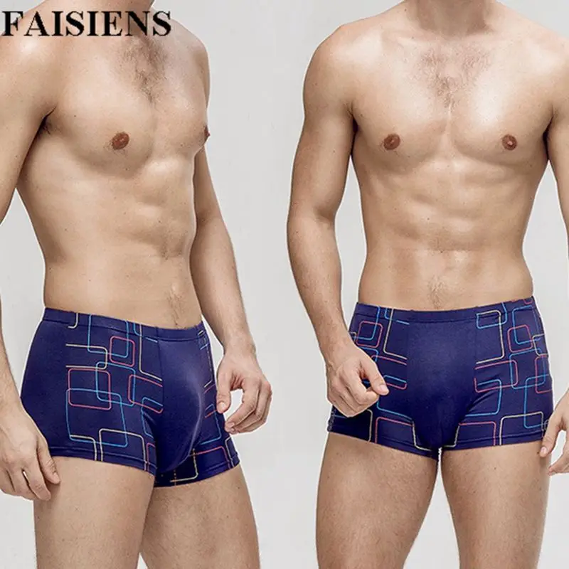 Размера плюс Для мужчин большие трусики боксеры из хлопка и обработанной вискозы