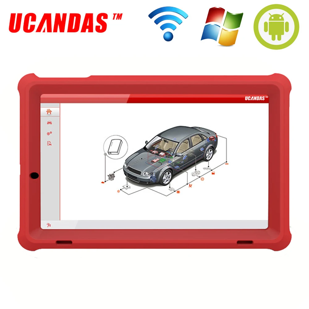 Ucandas VDM OBD2 сканер полная система 10 1 дюймов 1280*800 wifi планшет Сканер Поддержка 23