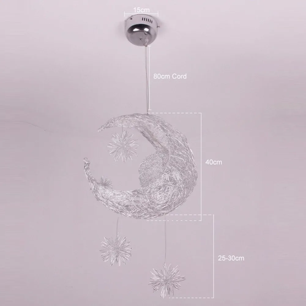 Современный луна звезда Droplight из светодиодов люстра детская комната люстры