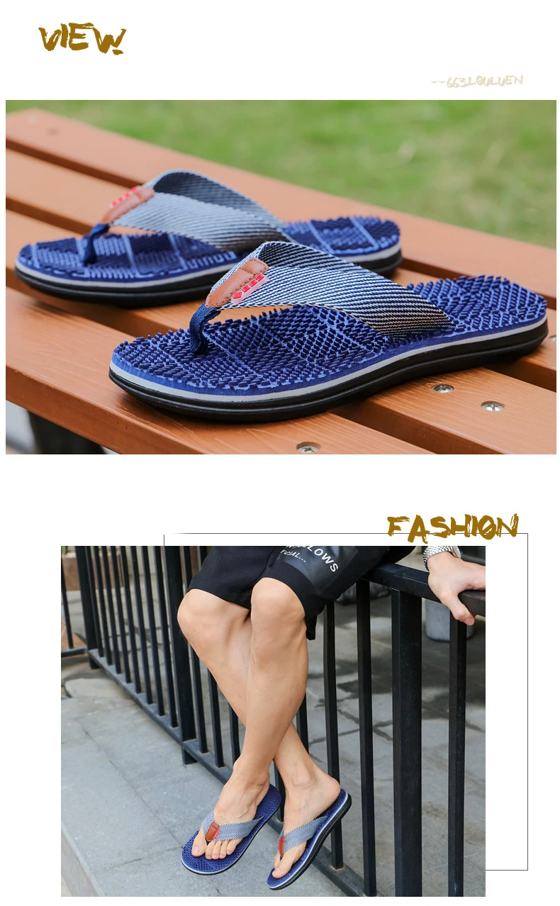 Zapatillas hombre; Лидер продаж года; модные массажные Вьетнамки; мужские уличные Тапочки для ванной; Высококачественная Мужская нескользящая обувь в полоску на плоской подошве