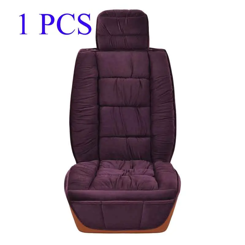 1 pc purple front Теплый чехол для автомобильного сиденья, универсальная зимняя плюшевая подушка из искусственного меха для автомобильного сиденья, защитный коврик, аксессуары для салона автомобиля - Название цвета: 1 pc purple front