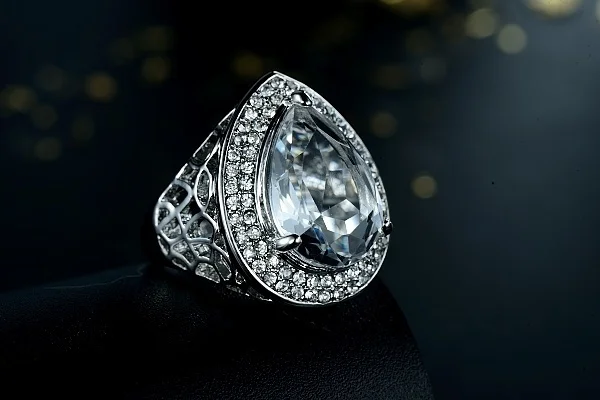 Женское Обручальное кольцо с фианитами и бриллиантами белое золото|Кольца| |