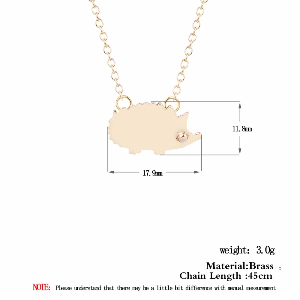 Kinitial 10 шт. цвета: золотистый Серебристый покрытием милый Ежик Цепочки и ожерелья