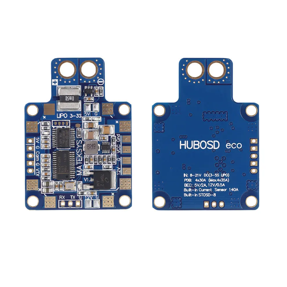 Плата распределения питания PDB HUBOSD ECO X TYPE с датчиком тока двойным BEC и XT60 для FPV