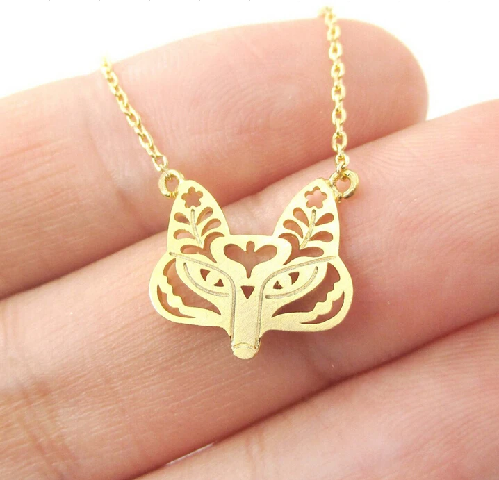 Оптовая продажа ожерелье с лисьим лицом цветочной филигранной огранкой в форме