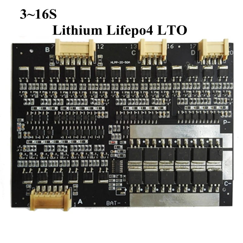 16s 48V Lifepo4 BMS 15S LTO 50A PCM Защитная плата 13S 14S литий ионная батарея Li Ion E bike|Аксессуары
