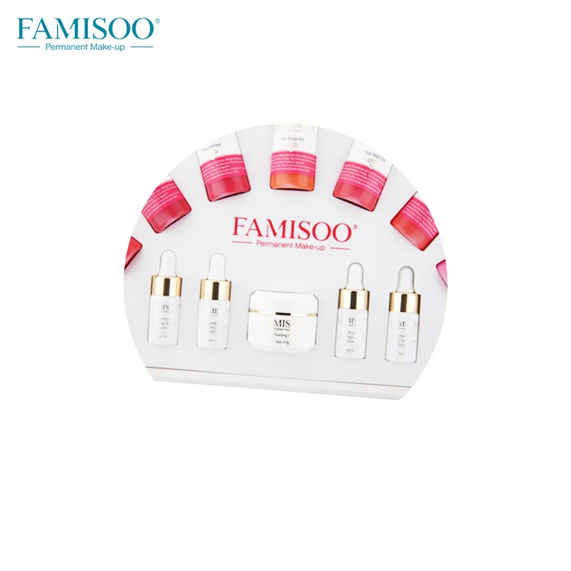 FAMISOO 14 шт./компл. Перманентный макияж татуировки пигмент губ 3D Micropigmrntation pigmento