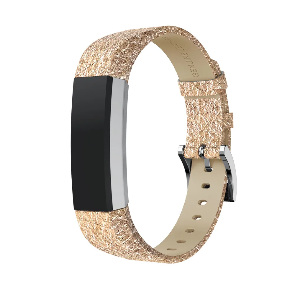 Rose Gold Классические Кожаные сменные полосы с металлическими разъемами для Fitbit Alta/Alta HR Сменные умные часы Спортивные товары аксессуары - Цвет: Rose Gold